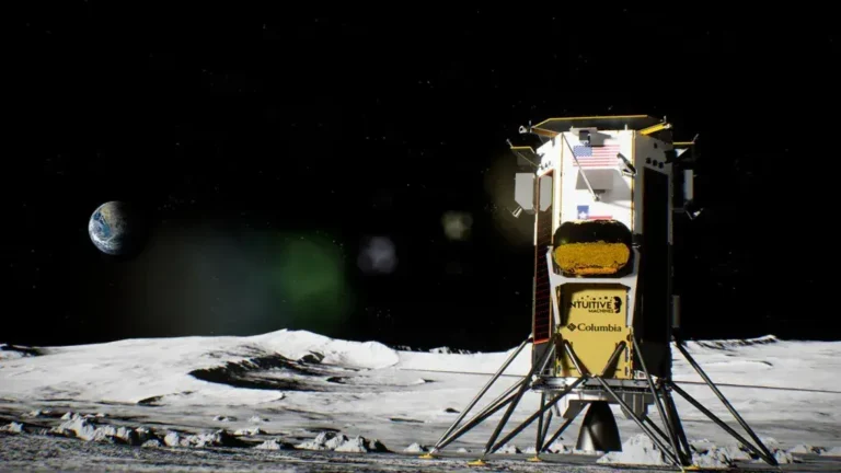 Private US Spacecraft Makes History with Upright Moon Landing