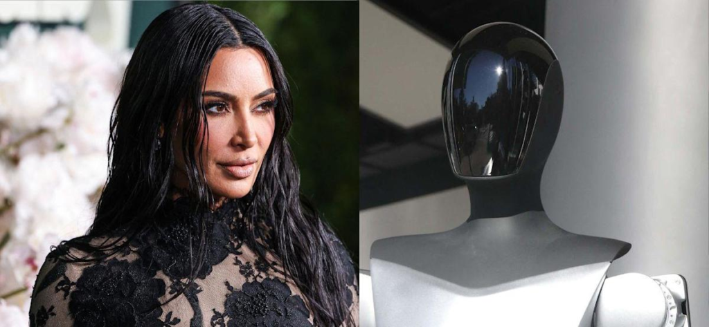 Why Is Kim Kardashian Under Fire For Her Intimate Pose With A Tesla Robot? 3 Kim Kardashian